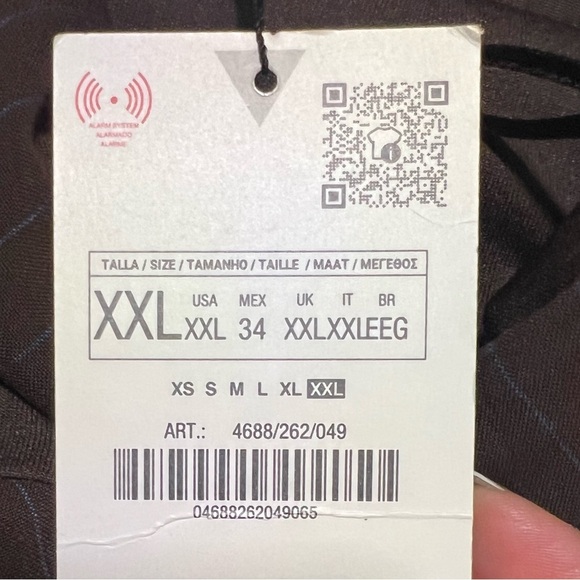 🤎💙ZARA Pinstripe Strapless Mini Dress🤎SZ XXL💙NWT - Picture 9 of 16